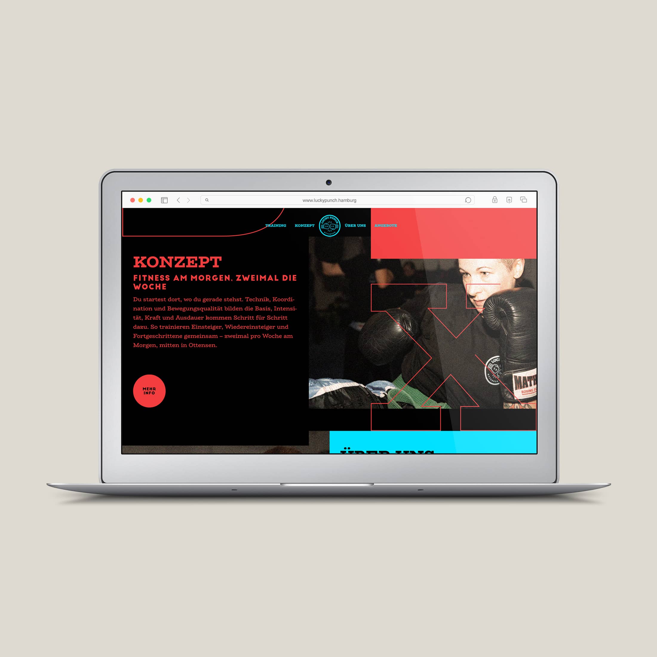 Lucky Punch Website - Content-Teaser auf einer Landingpage
